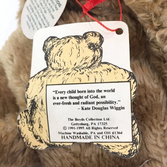 Boyds Bears BRABURN #5670 Flatties Lovey Brown Donkey Bear In The Attic 1996 NWT - Picture 5 of 7